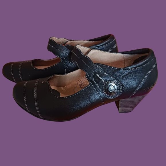Taos Angel Mary Jane Black Leather With Strap Size 8 - Picture 8 of 16